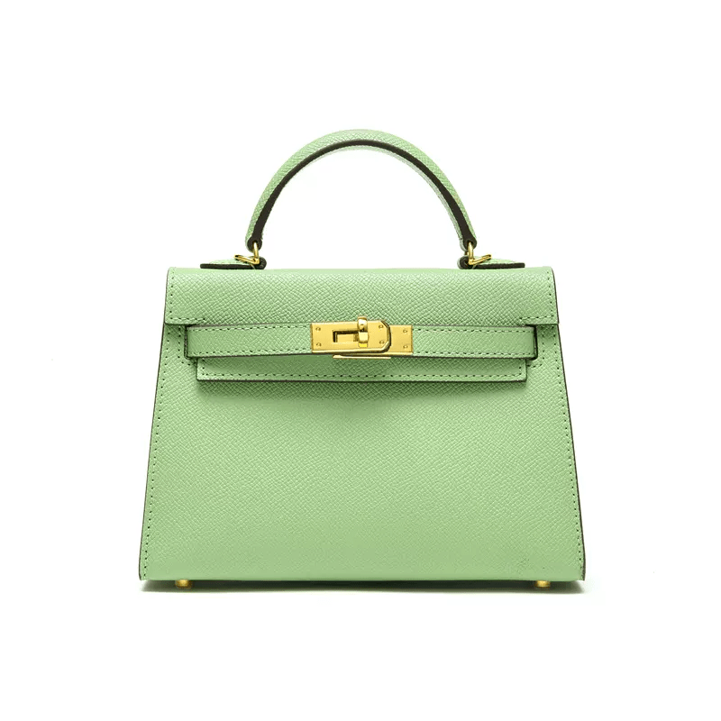 Renaissance Calf Leather Handbag with Hardware Butter Green / Large