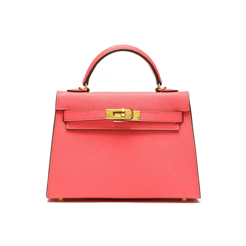 Renaissance Calf Leather Handbag with Hardware Fluorescent Pink / Large