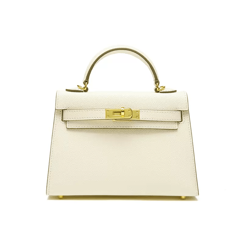 Renaissance Calf Leather Handbag with Hardware Ivory / Large