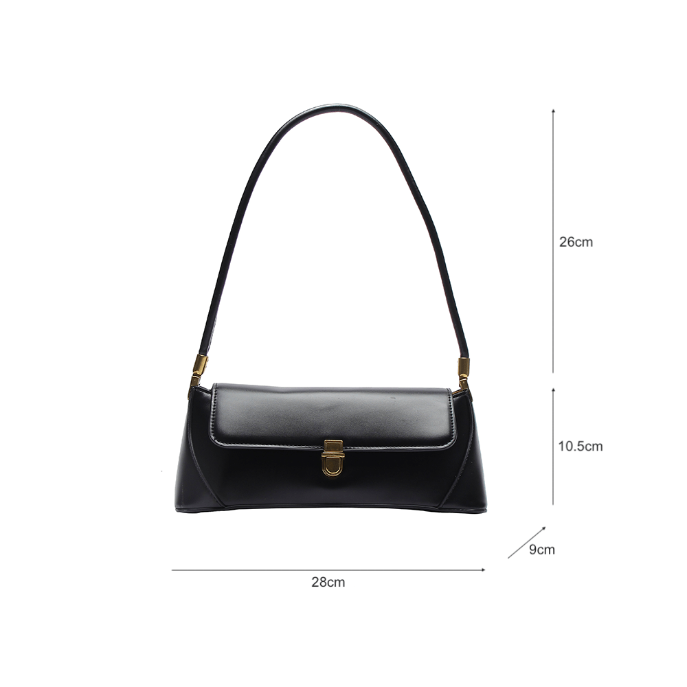 Retro Baguette Bag with Chic Minimalist Flap Detail