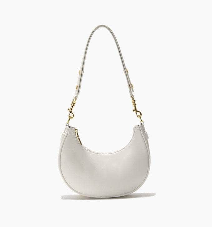 Retro Crescent Shape Underarm Shoulder Bag Ivory