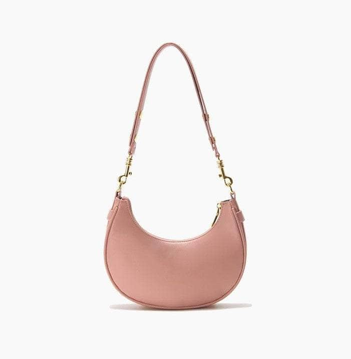 Retro Crescent Shape Underarm Shoulder Bag Pink