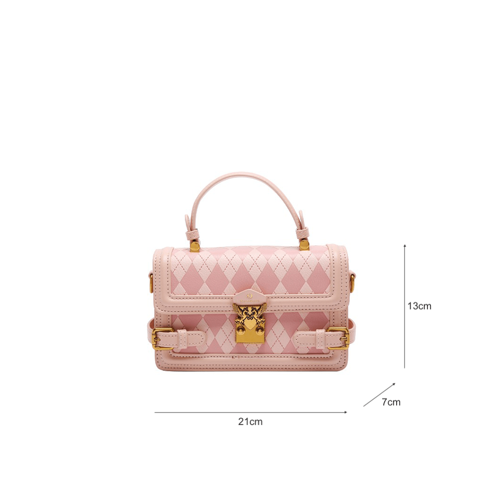 Retro Diamond Pattern Mini Handbag