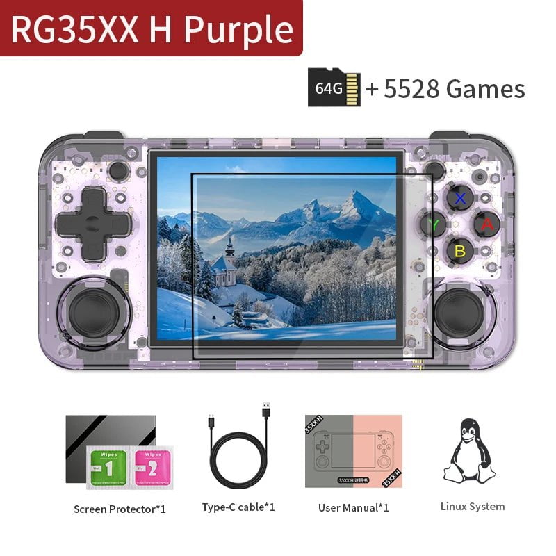 Retro Gaming H Handheld Game Console Purple TR 64G