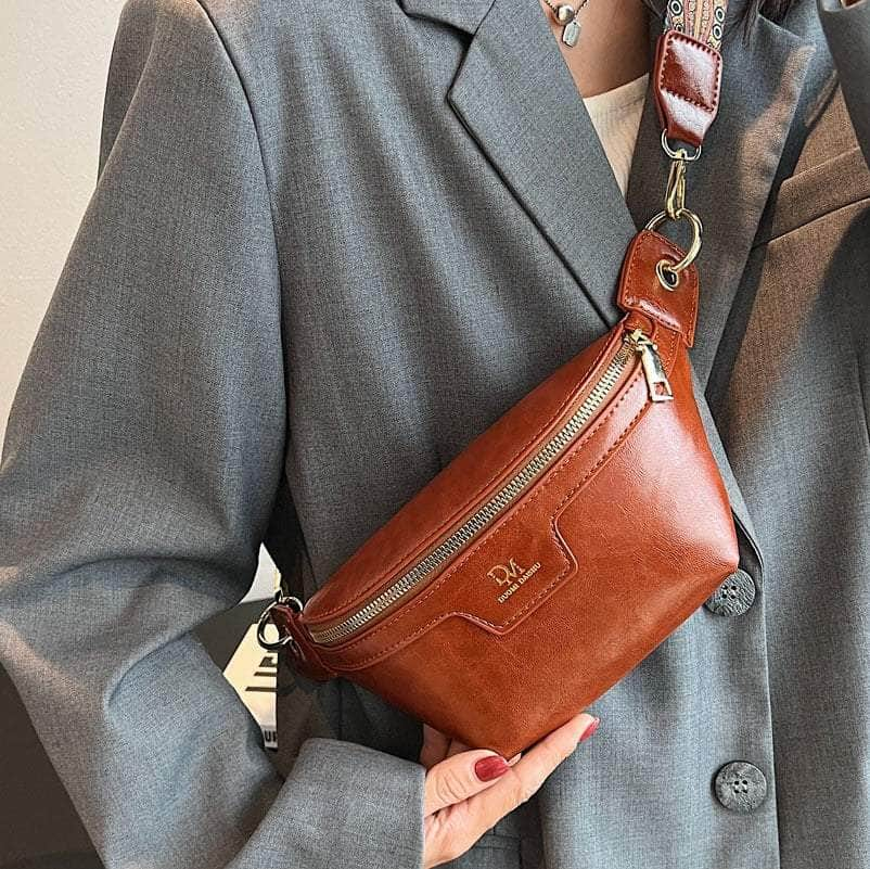 Retro Hip Bum Crossbody Leather Bag