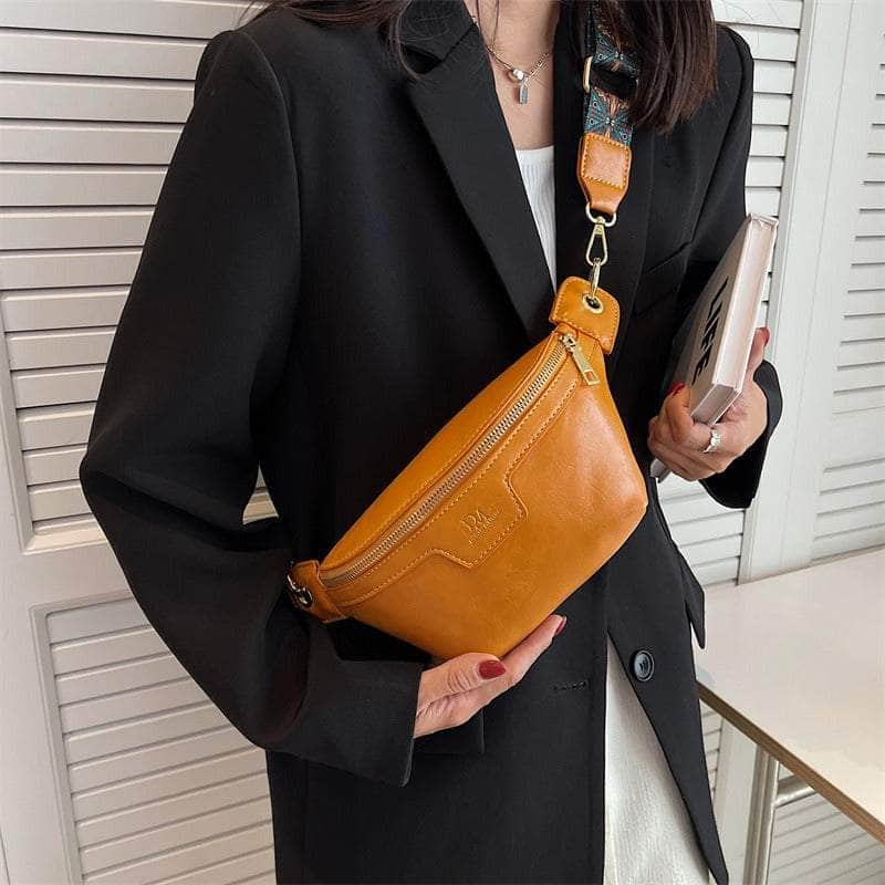 Retro Hip Bum Crossbody Leather Bag