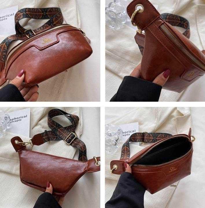 Retro Hip Bum Crossbody Leather Bag