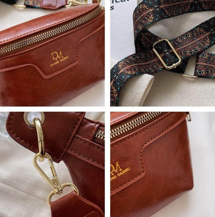 Retro Hip Bum Crossbody Leather Bag