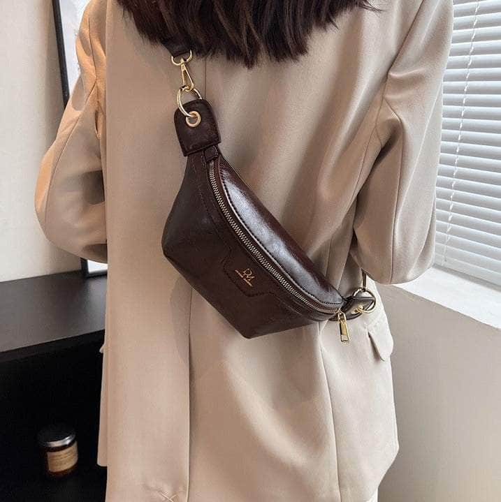 Retro Hip Bum Crossbody Leather Bag