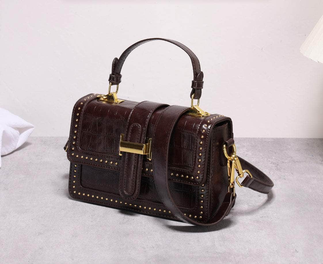 Retro Leather Shoulder Handbag