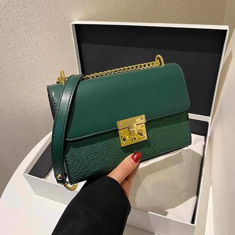 Retro One Shoulder Chain Bag Green