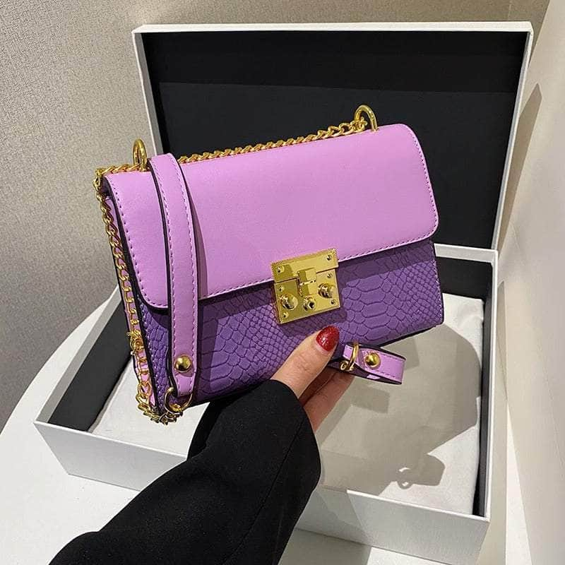 Retro One Shoulder Chain Bag Purple