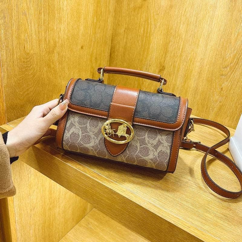 Retro Portable Shoulder Handbag Brown