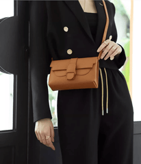 Retro Square Leather Crossbody Shoulder Grain Bag