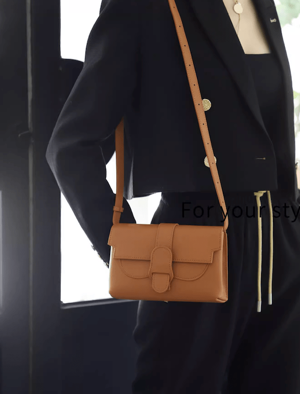 Retro Square Leather Crossbody Shoulder Grain Bag