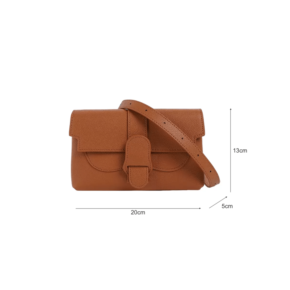 Retro Square Leather Crossbody Shoulder Grain Bag