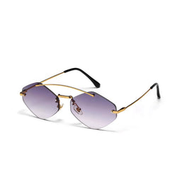 Retro Unique Double Bridge Sunglasses Purple / Resin