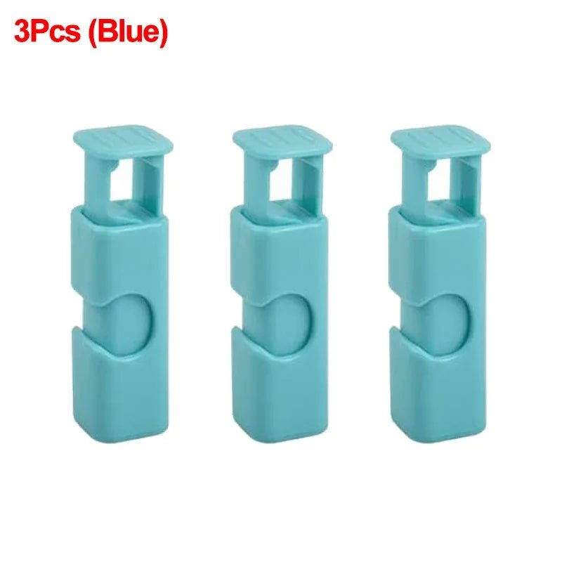 Reusable Food Sealing Clip: Plastic Sealer Clamp for Fresh Food Storage - Snack and Bread Bag Seal, Kitchen Storage Tools 3Pcs (Blue)