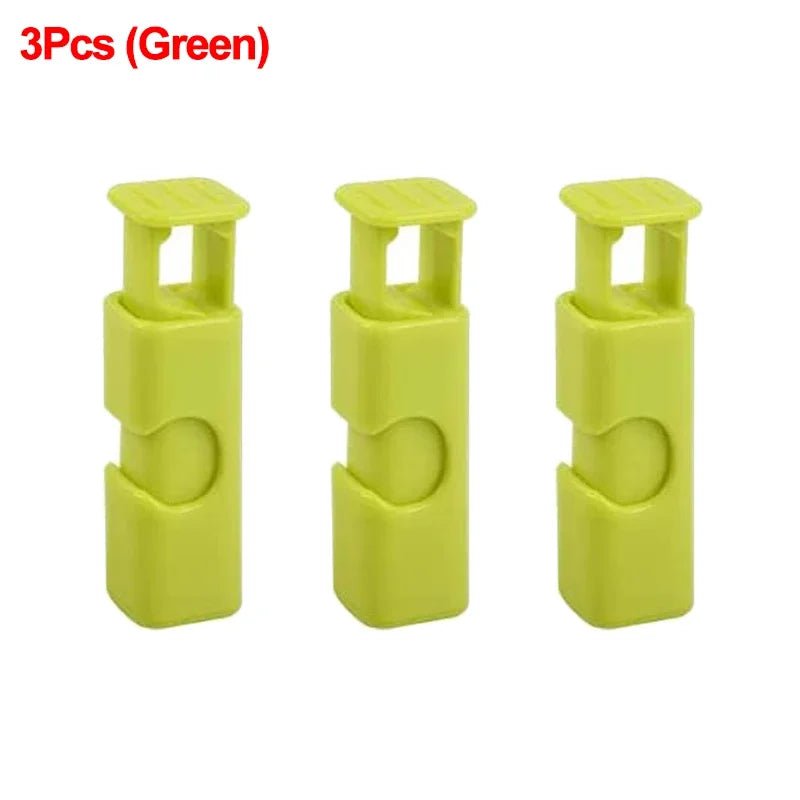 Reusable Food Sealing Clip: Plastic Sealer Clamp for Fresh Food Storage - Snack and Bread Bag Seal, Kitchen Storage Tools 3Pcs (Green)
