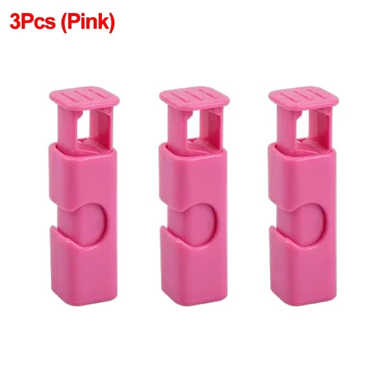 Reusable Food Sealing Clip: Plastic Sealer Clamp for Fresh Food Storage - Snack and Bread Bag Seal, Kitchen Storage Tools 3Pcs (Pink)