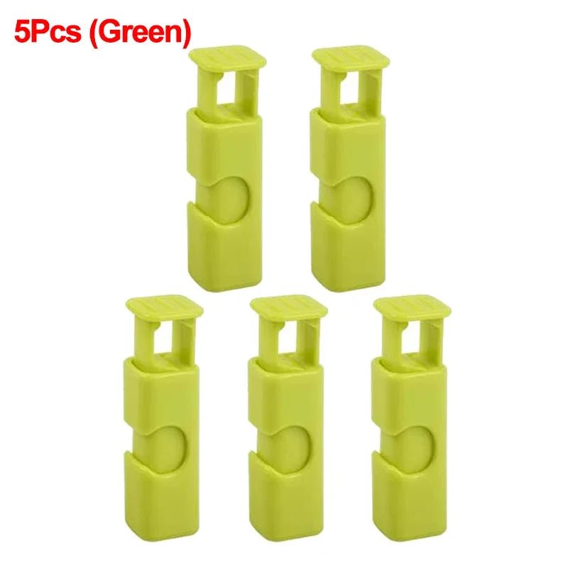 Reusable Food Sealing Clip: Plastic Sealer Clamp for Fresh Food Storage - Snack and Bread Bag Seal, Kitchen Storage Tools 5Pcs (Green)