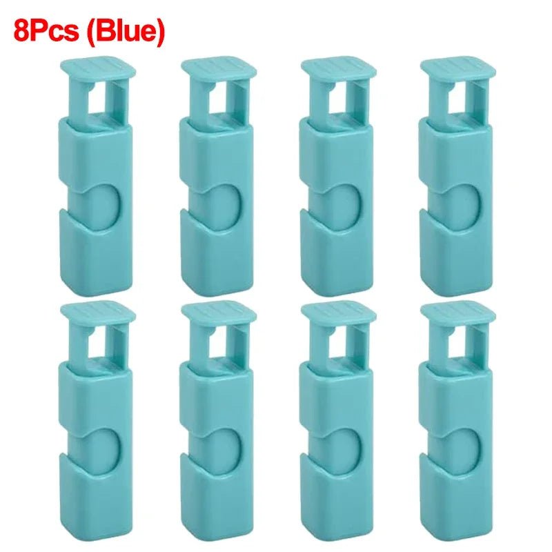 Reusable Food Sealing Clip: Plastic Sealer Clamp for Fresh Food Storage - Snack and Bread Bag Seal, Kitchen Storage Tools 8Pcs (Blue)