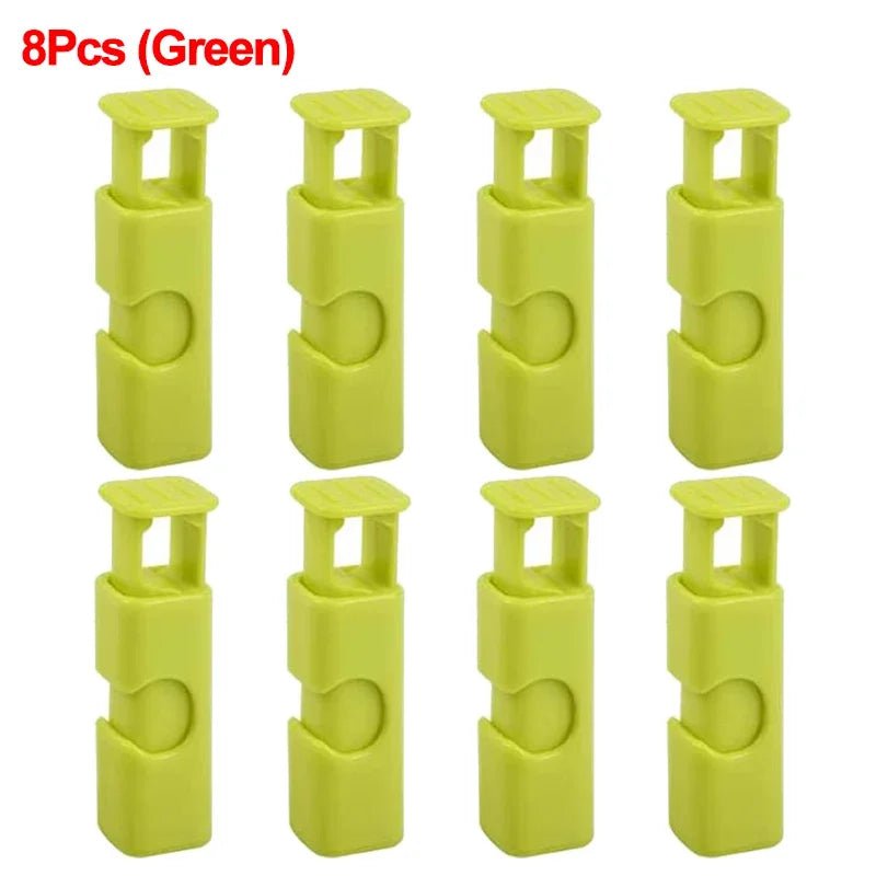 Reusable Food Sealing Clip: Plastic Sealer Clamp for Fresh Food Storage - Snack and Bread Bag Seal, Kitchen Storage Tools 8Pcs (Green)