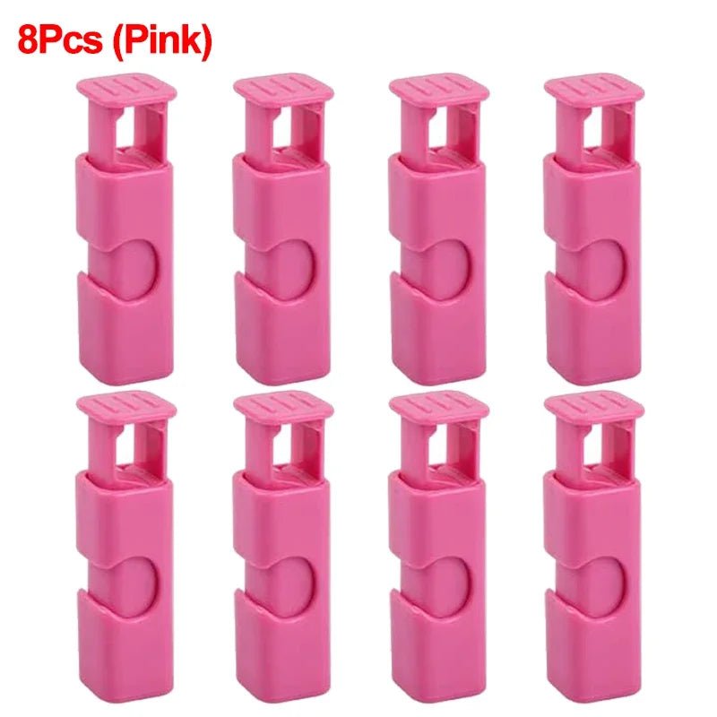 Reusable Food Sealing Clip: Plastic Sealer Clamp for Fresh Food Storage - Snack and Bread Bag Seal, Kitchen Storage Tools 8Pcs (Pink)