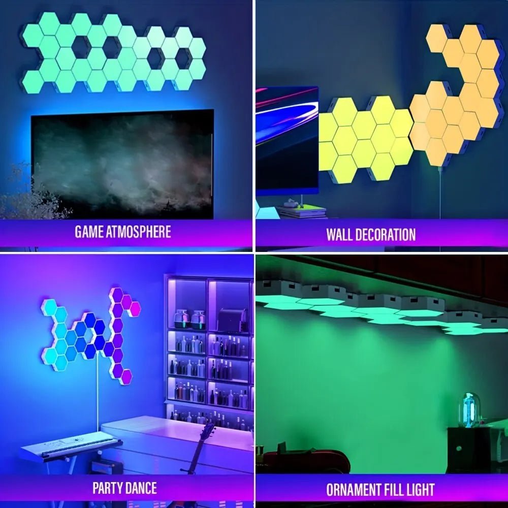 RGB Hexagonal Wall Lamp: Music Sync, DIY Shape, APP Control