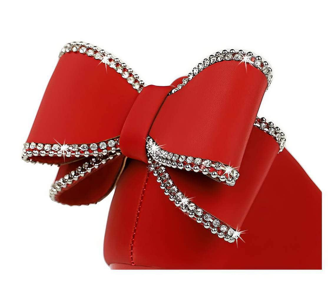 Rhinestone Bow Detailed Banquet Pumps