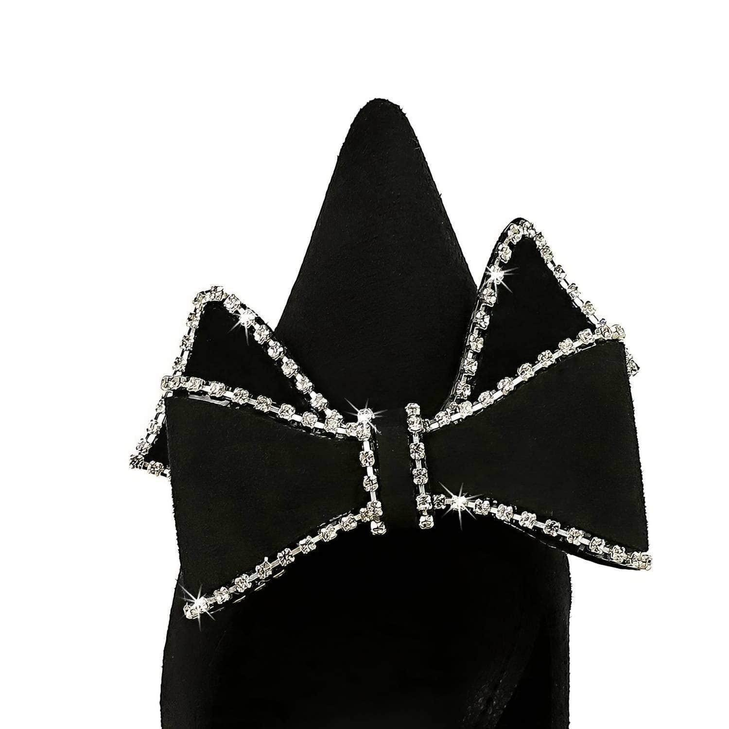 Rhinestone Bow Pointy Toe Stiletto Heels