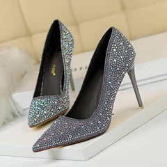 Rhinestone Crystal Stiletto Court Heels