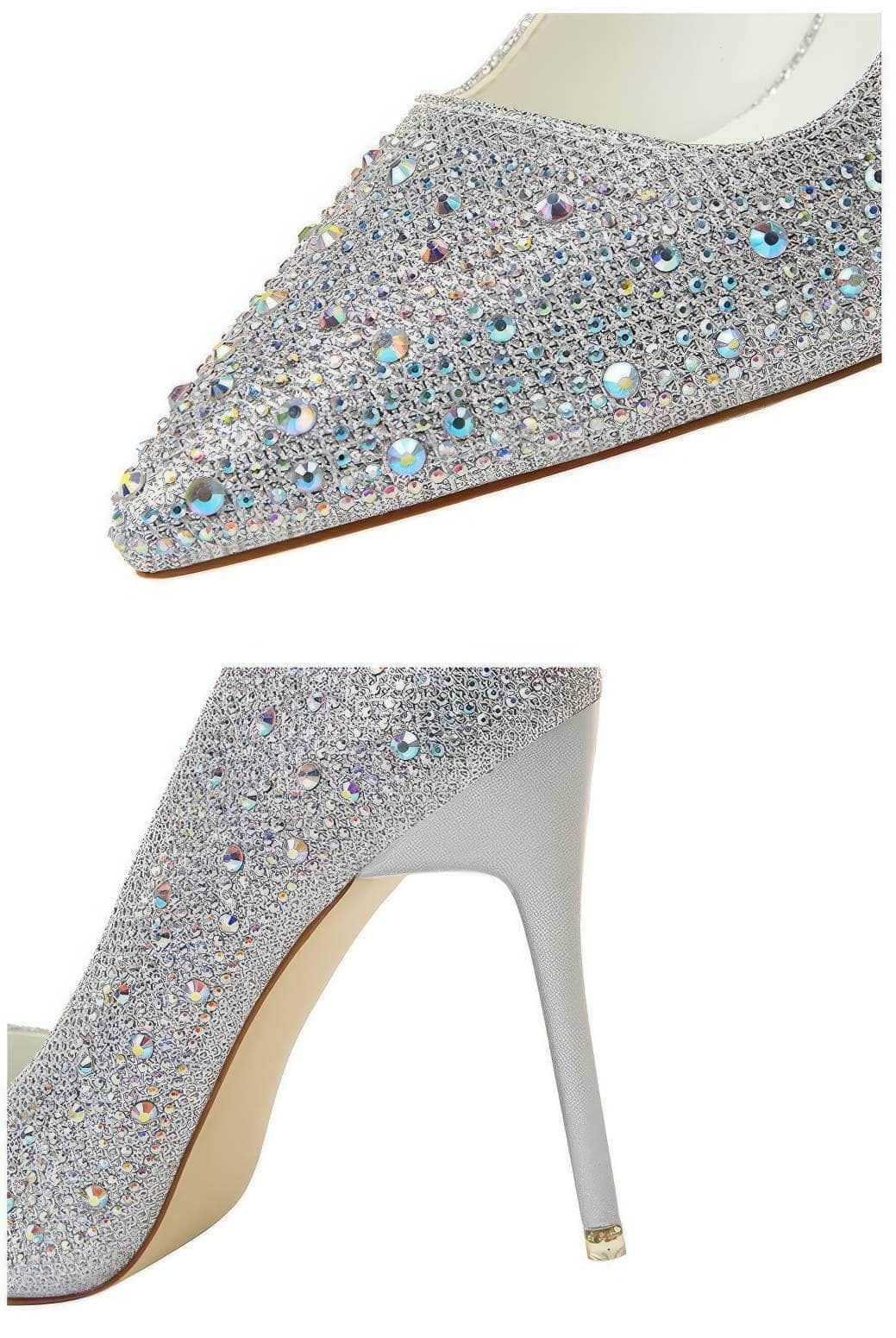 Rhinestone Crystal Stiletto Court Heels