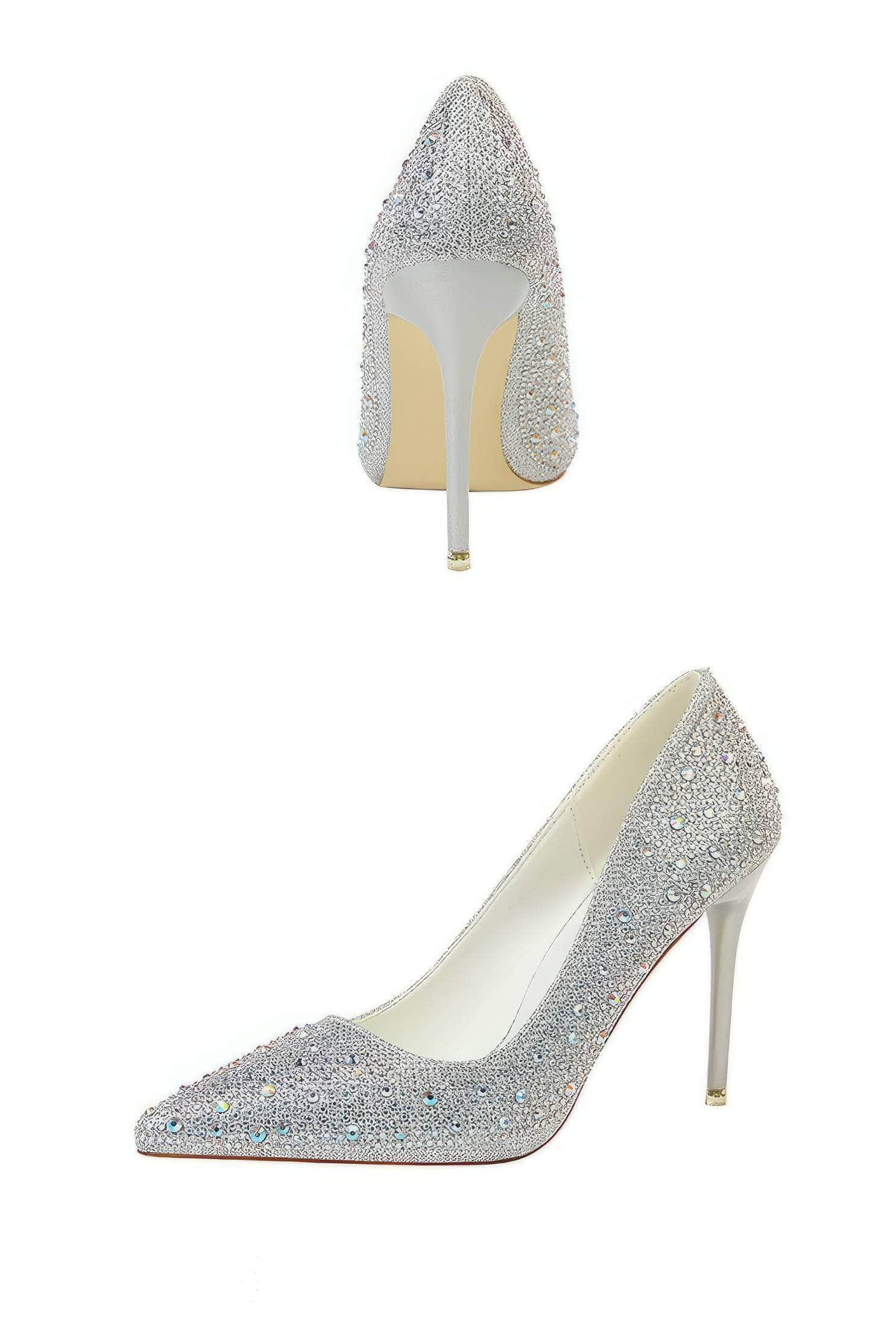 Rhinestone Crystal Stiletto Court Heels