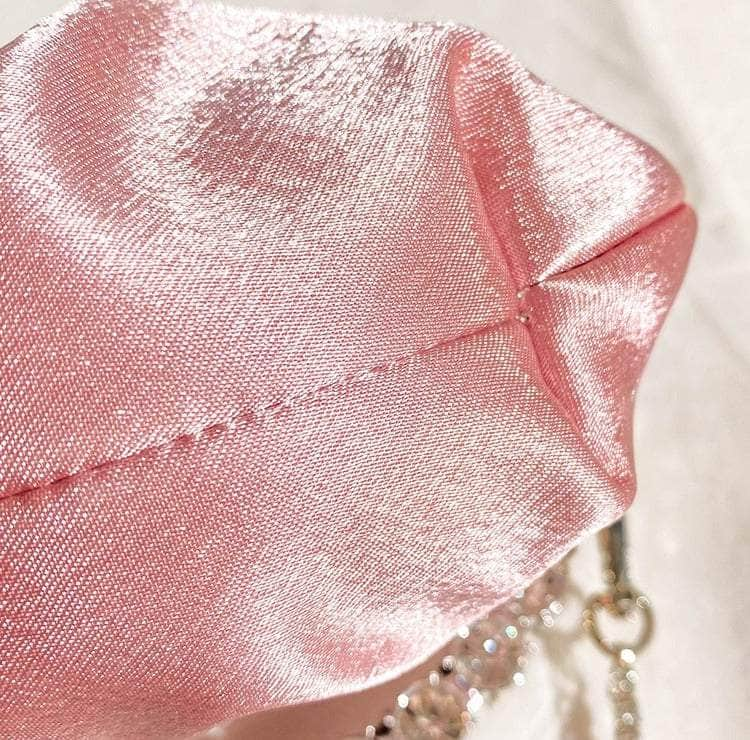 Rhinestone Embellished Slouchy Mini Evening Clutch