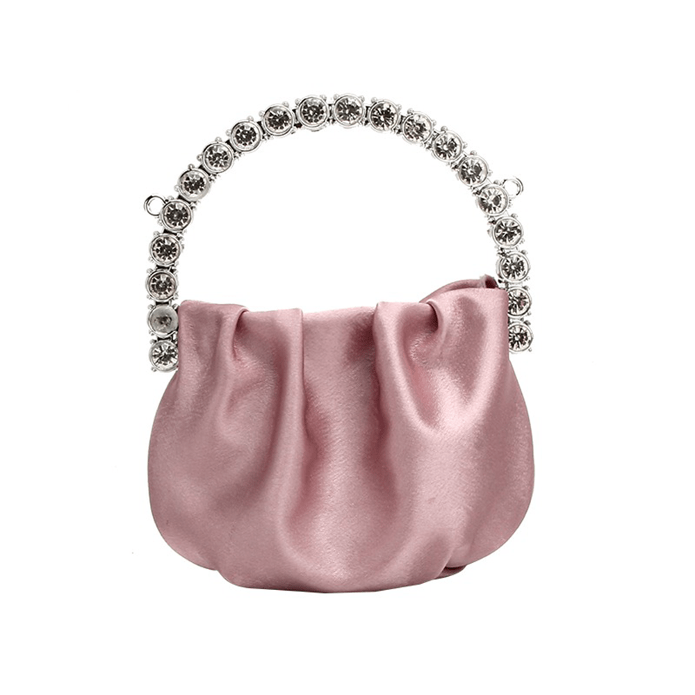 Rhinestone Embellished Slouchy Mini Evening Clutch