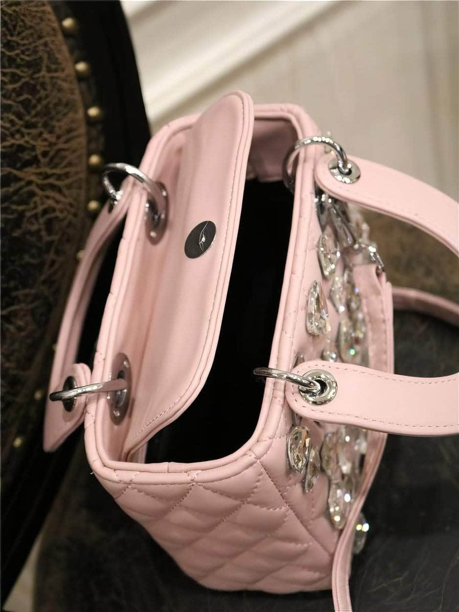 Rhinestone Embellished Top Handle Mini Bag