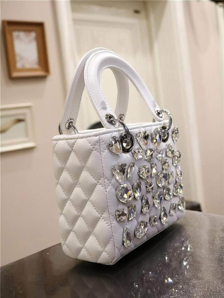 Rhinestone Embellished Top Handle Mini Bag