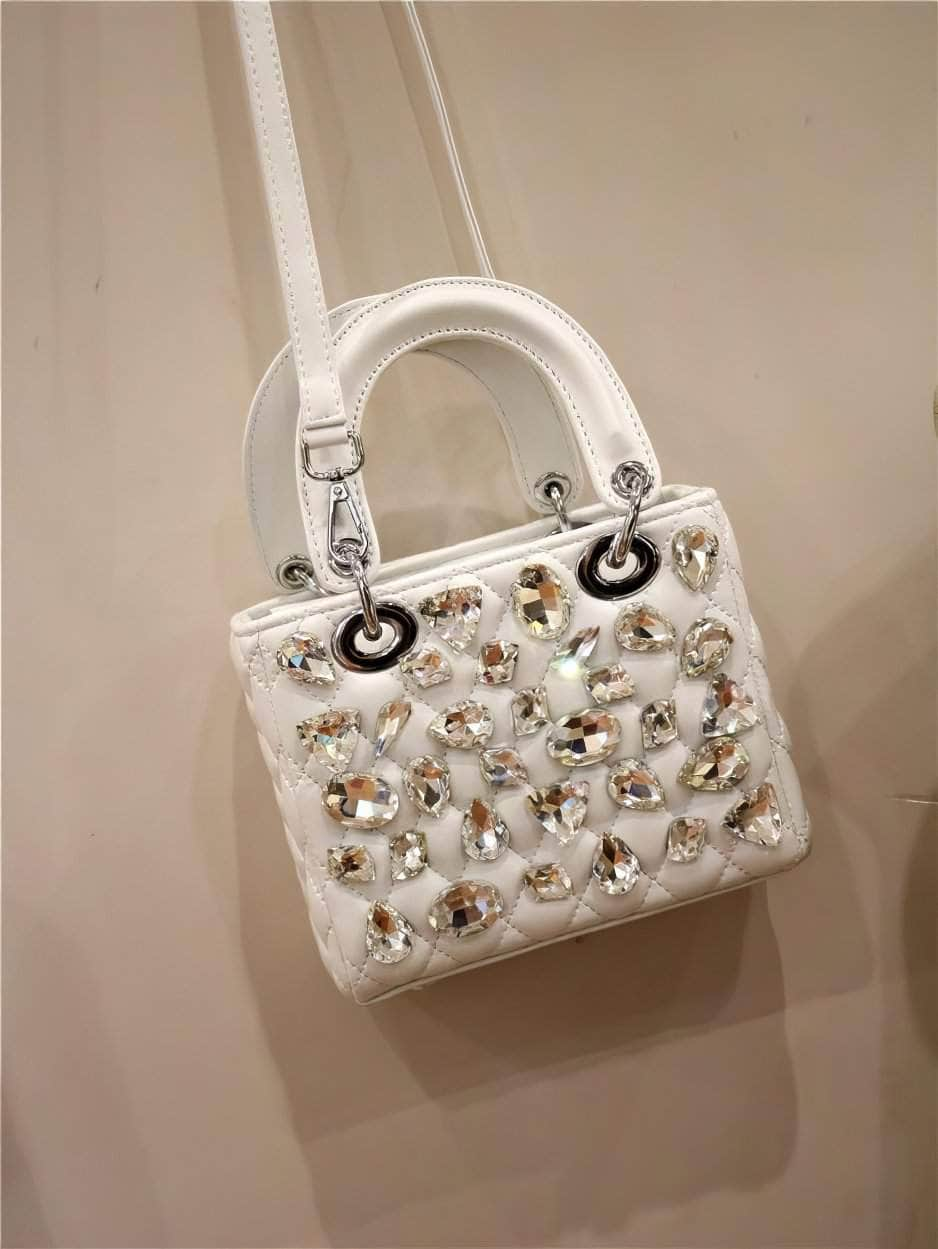 Rhinestone Embellished Top Handle Mini Bag