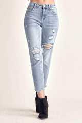 RISEN Distressed Slim Cropped Jeans MEDIUM / 1