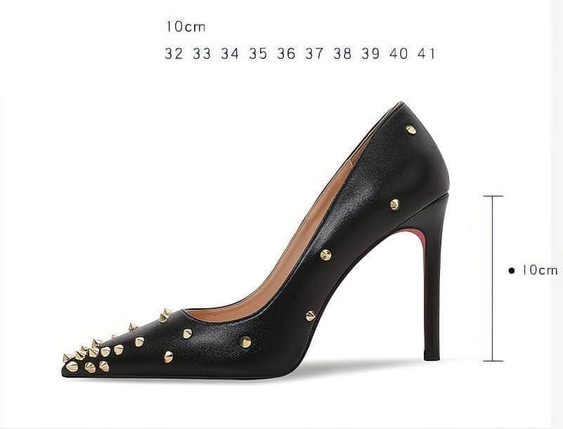 Rivett Studded Leather Court Heels