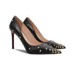 Rivett Studded Leather Court Heels EU 32 / Black / 8CM