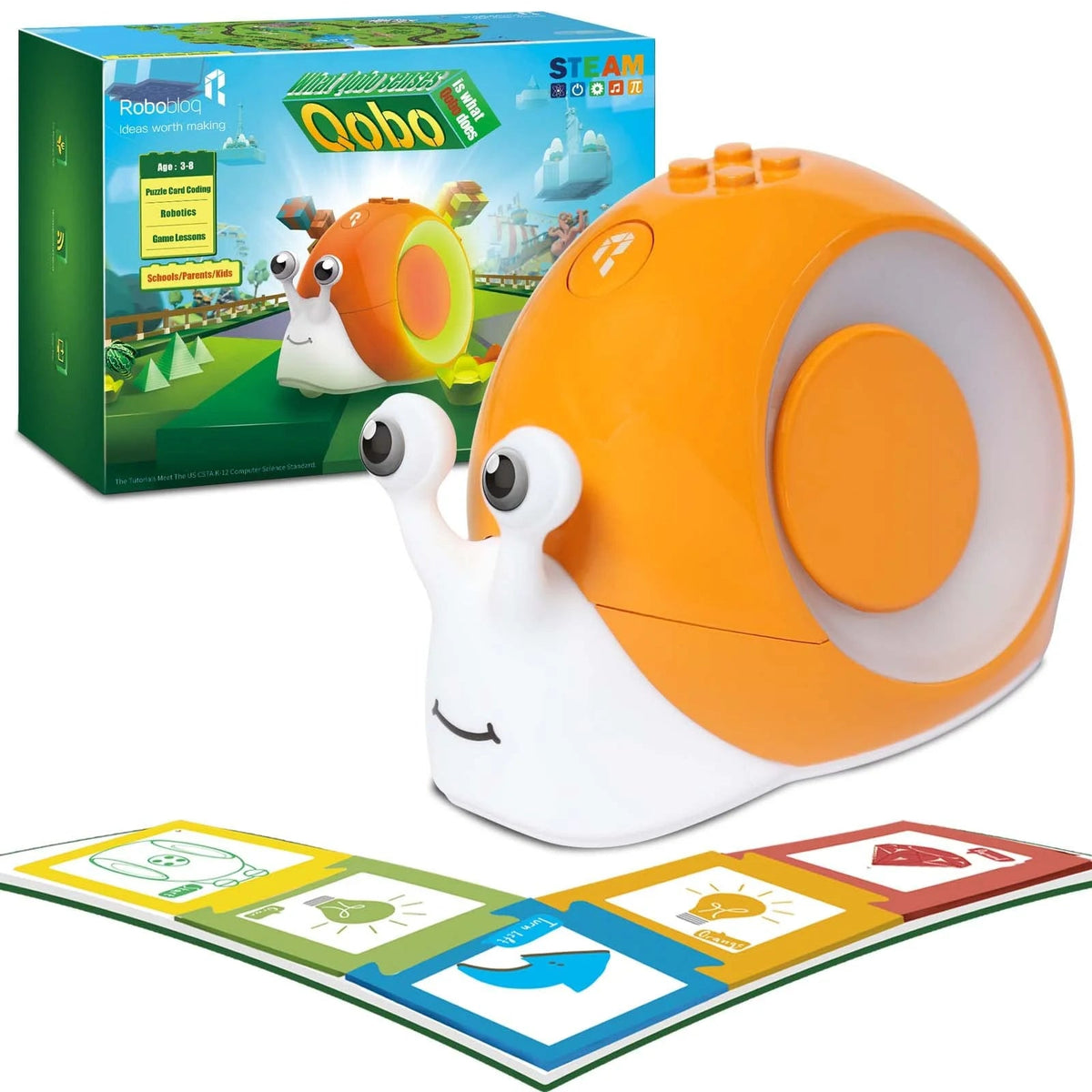 Robobloq Qobo - Toy Robot for Kids 3-6, Screen-Free Early Education Coding Robot with 2 Game Modes. Learning and Education Toy