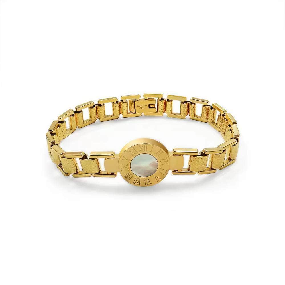 Roman Numerals Yellow Gold-Plated Bracelet Gold