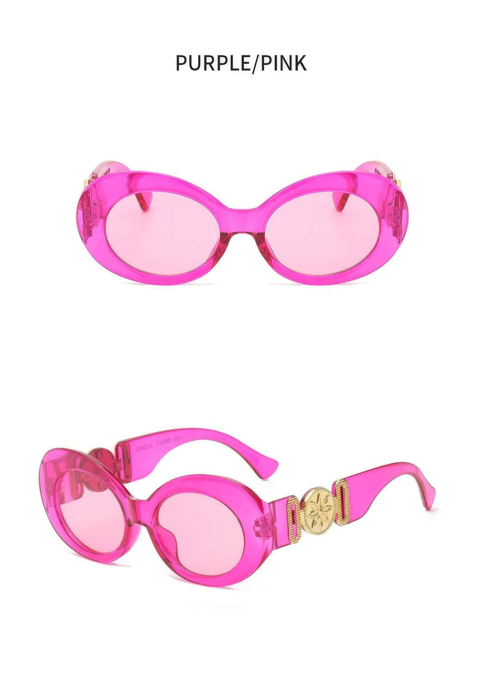 Rose Oval Frame Sunglasses