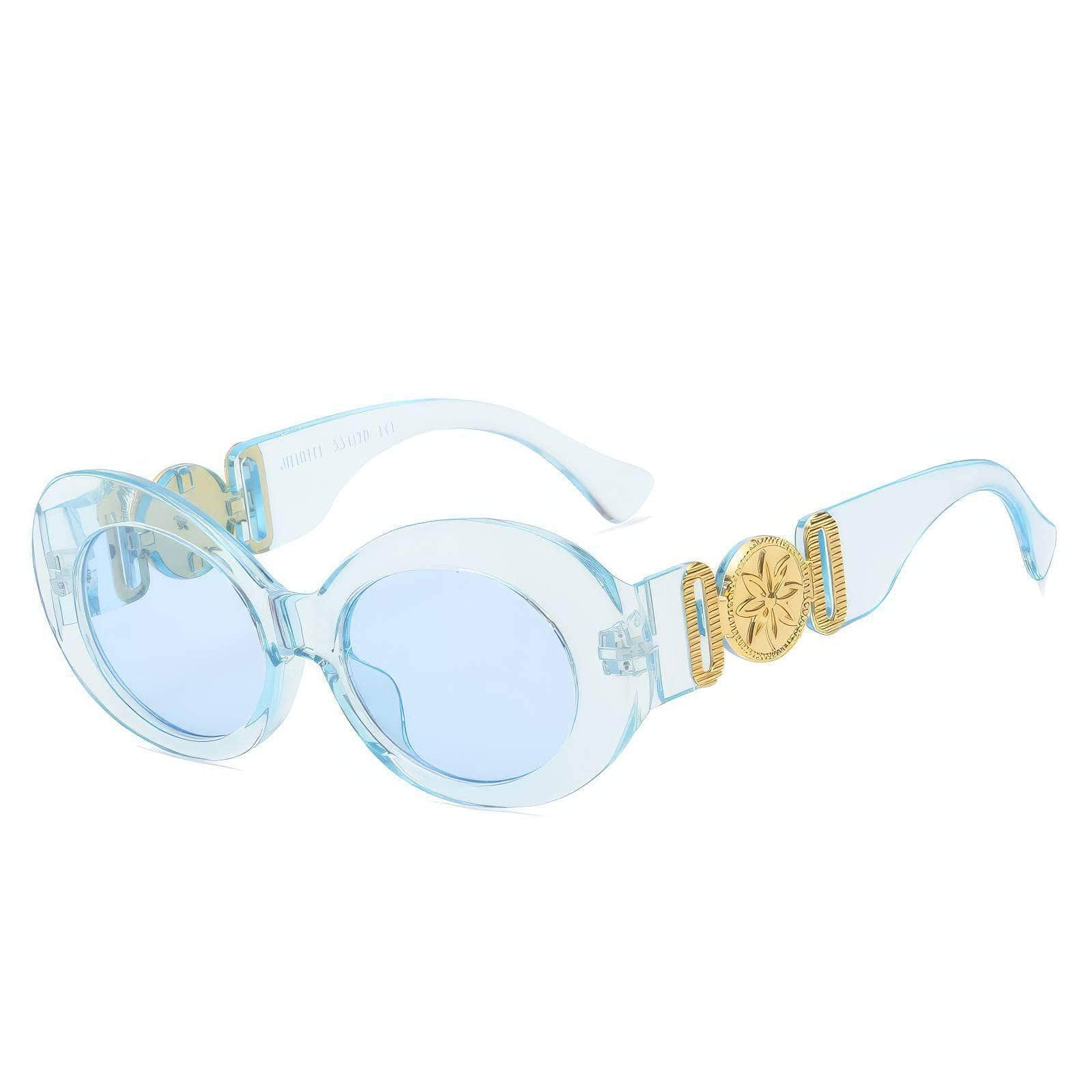 Rose Oval Frame Sunglasses Blue/Blue / Resin