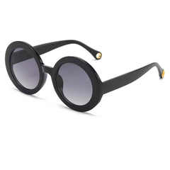 Round Colorful Sunglasses Black/Gray / Resin