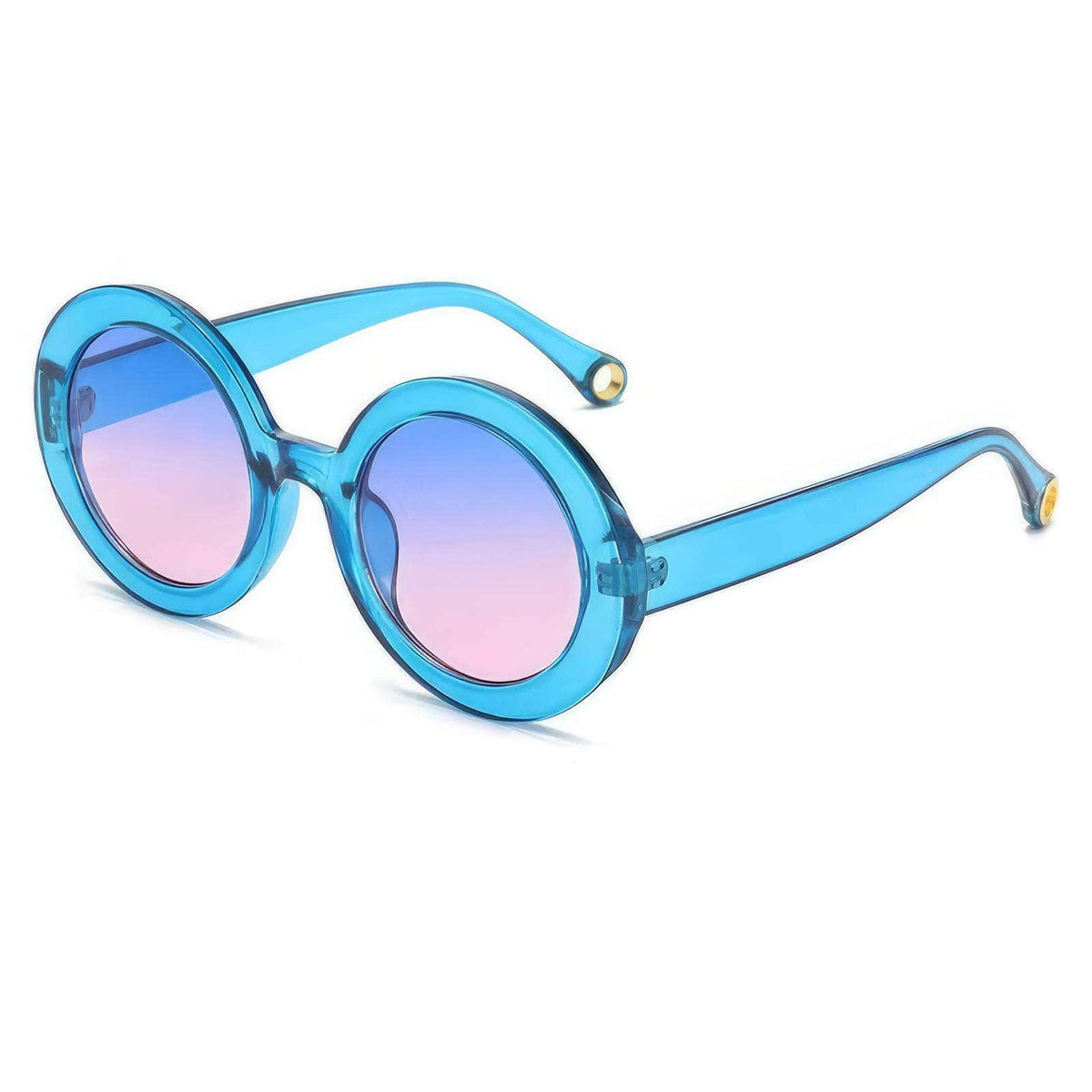 Round Colorful Sunglasses Sky Blue / Resin