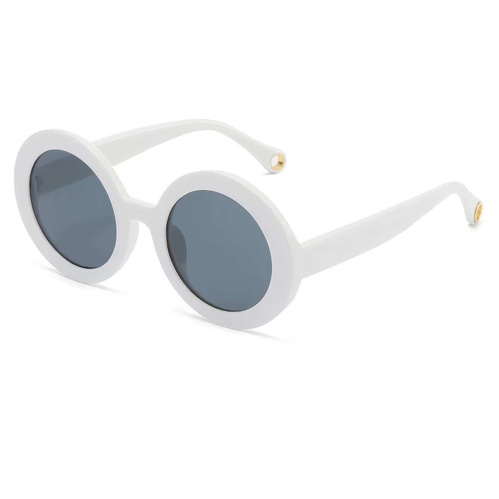 Round Colorful Sunglasses White/Gray / Resin