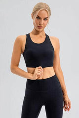 Round Neck Active Tank Black / S